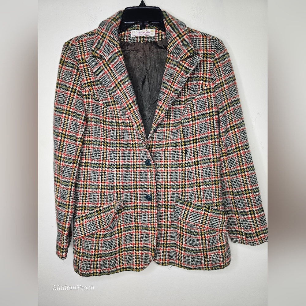 Young Pendleton Vintage Wimen's Tweed Button Up Jacket Size Medium